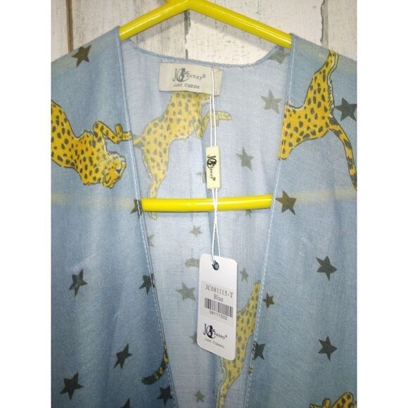 NWT JC Sunny Just Classic Duster Open Kimono Bathing Suit Cover Up One Size - Picture 2 of 3